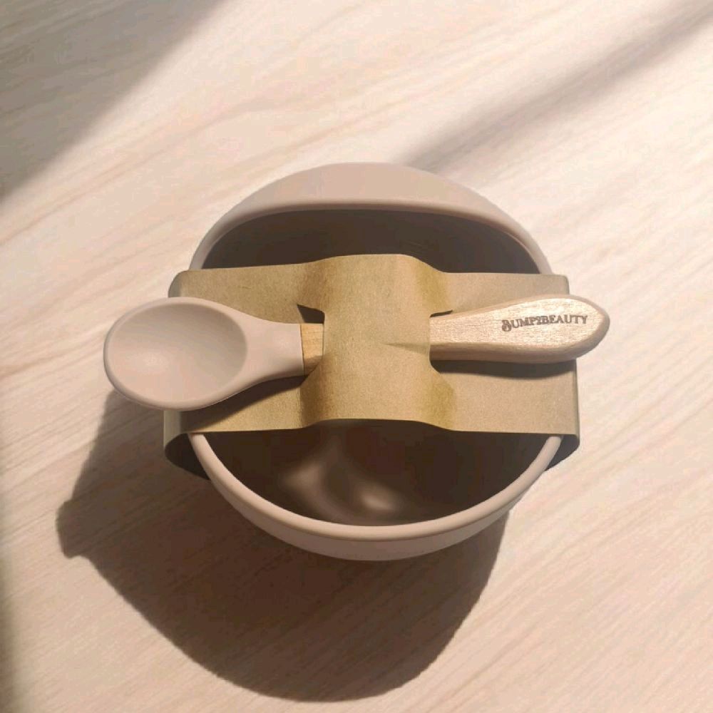 Bump2Beauty Blush Pink Silicone Feeding Bowl & Spoon Set