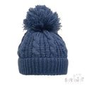 Soft Touch Baby Boys Steel Blue Cable Knit Hat with Pom Pom - NB to 12 Months